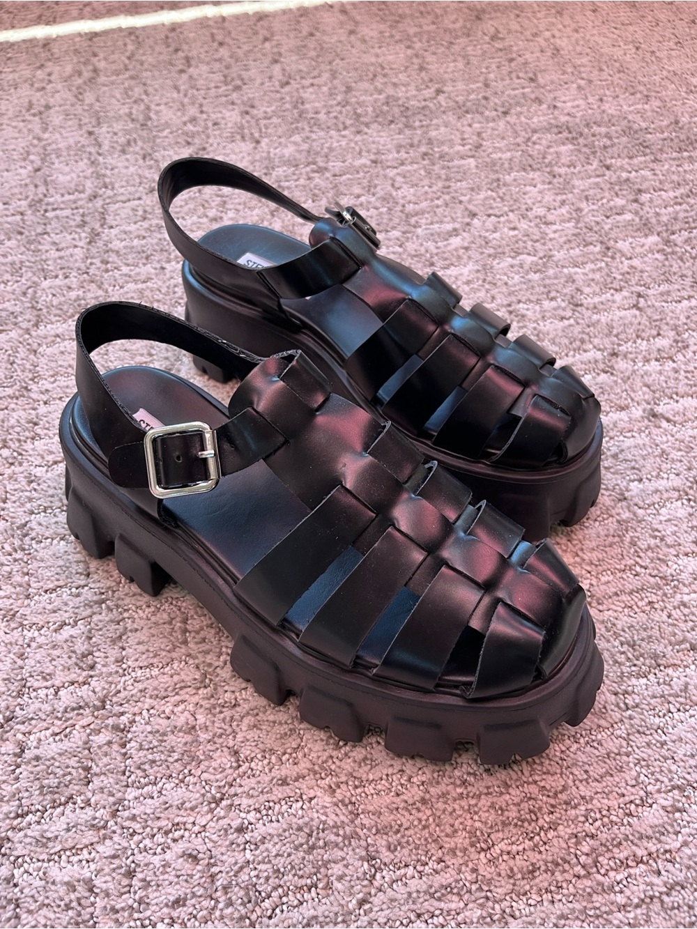 Steve Madden Echo Women’s Fisherman Platform Sandals Black